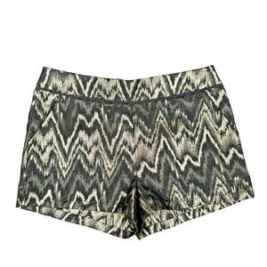 Blue Skies Women's Black & Gold Shimmery Zig Zag Pattern Shorts Size Large